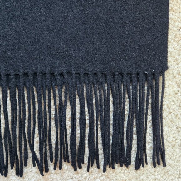 Ann Taylor Woven Cashmere Fringe Scarf Black - Picture 2 of 11